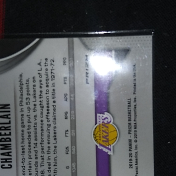 Wilt Chamberlain silver holo prizm - Picture 5 of 5